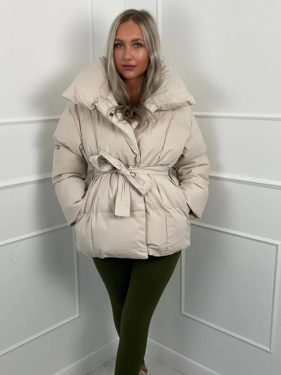 Nadine | Winter-Steppmantel für Damen mit Gürtel