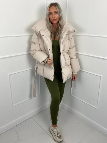 Nadine | Winter-Steppmantel für Damen mit Gürtel