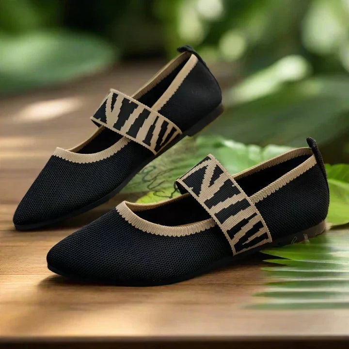 Anja | Damen Frühlings Ballerinas mit Riemen im Freizeitstil