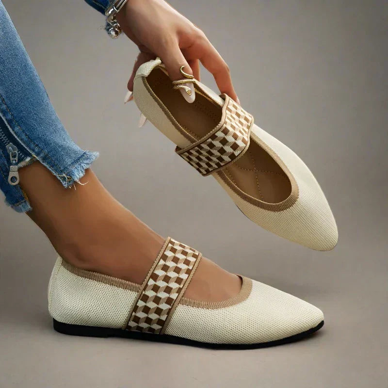 Anja | Damen Frühlings Ballerinas mit Riemen im Freizeitstil