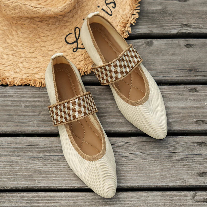 Anja | Damen Frühlings Ballerinas mit Riemen im Freizeitstil
