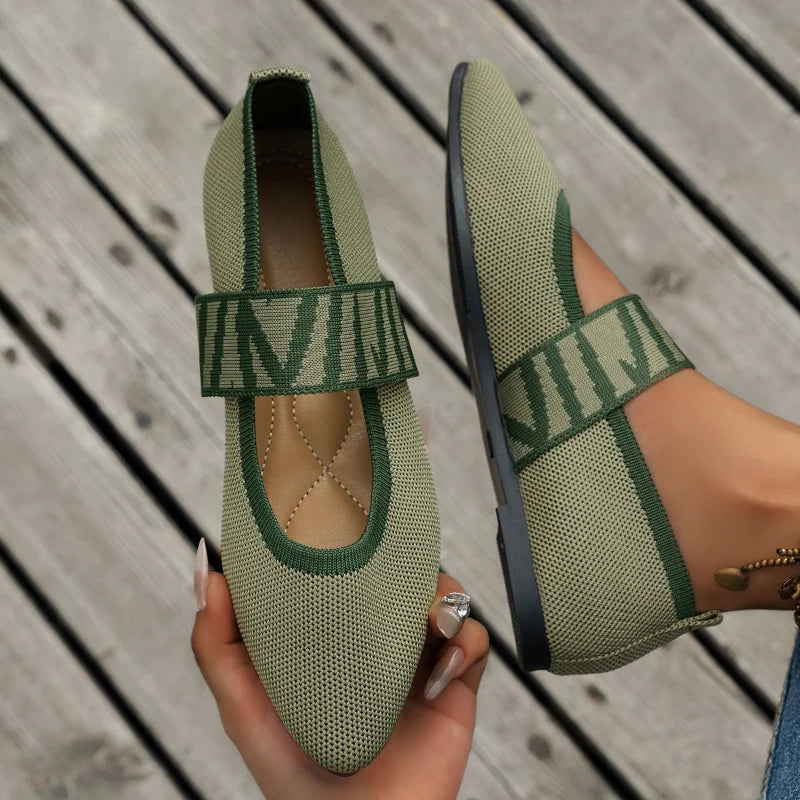 Anja | Damen Frühlings Ballerinas mit Riemen im Freizeitstil