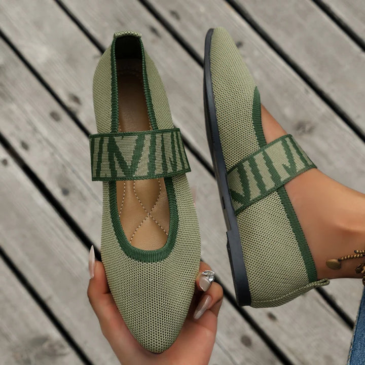Anja | Damen Frühlings Ballerinas mit Riemen im Freizeitstil