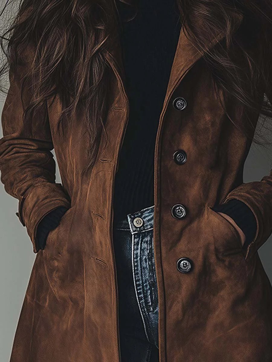 Trenchcoat Damen Klassisch Vintage-Look Mantel