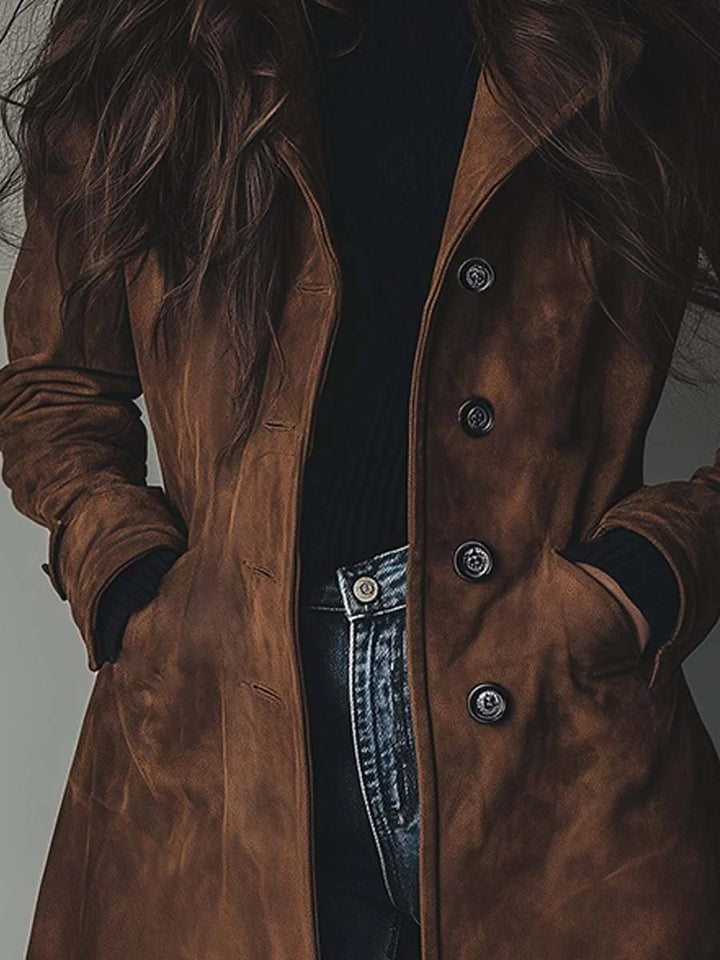 Trenchcoat Damen Klassisch Vintage-Look Mantel
