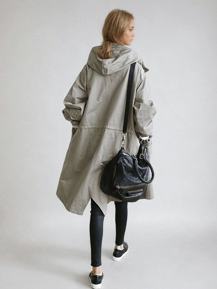 Trenchcoat Wasserabweisend Klassisch Knopfleiste Taschen