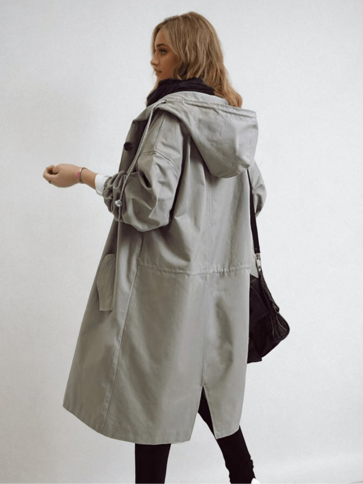 Trenchcoat Wasserabweisend Klassisch Knopfleiste Taschen