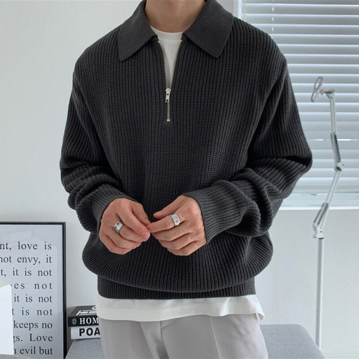 Niklas | Herren Strukturierter Winterpullover mit langen Ärmeln