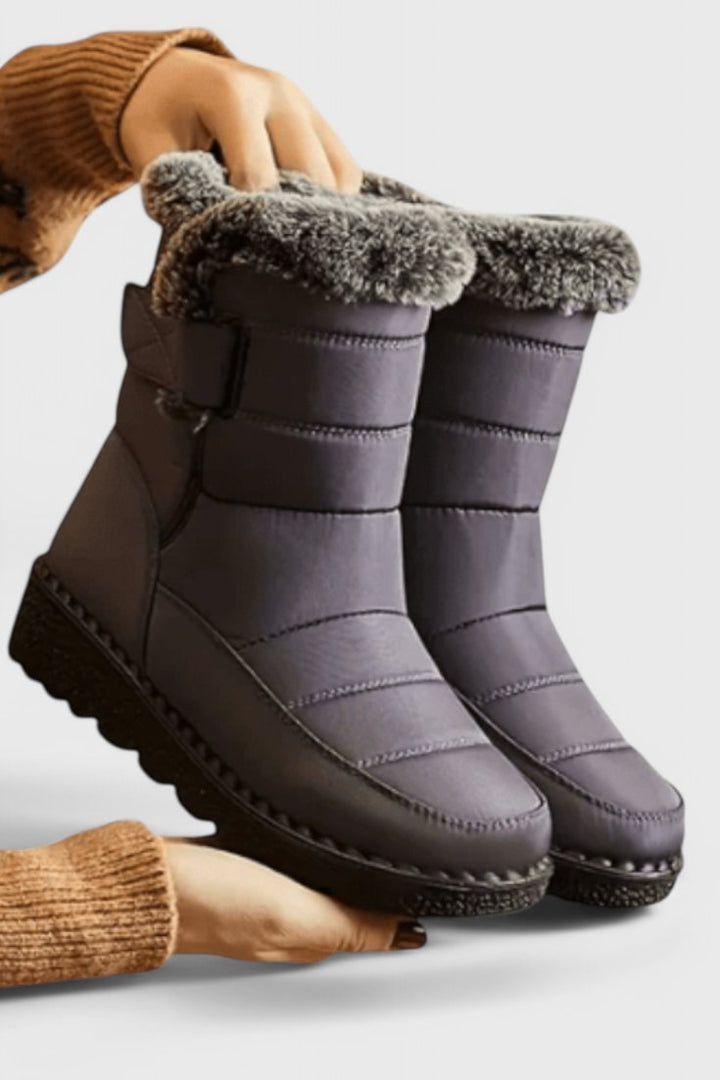 Wasserdichte Stiefel Damen rutschfeste Sohle Winter - Gray
