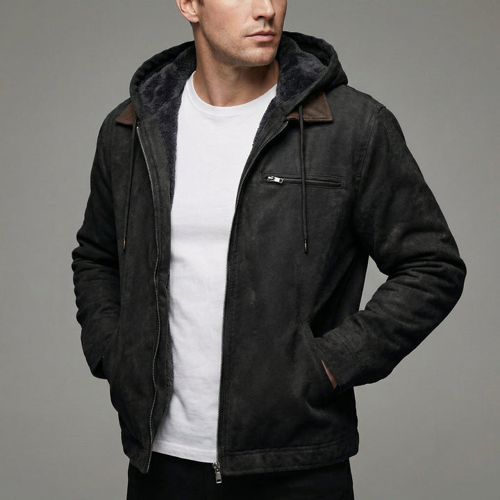 Winterjacke Herren Reißverschluss Taschen Outdoor - Black