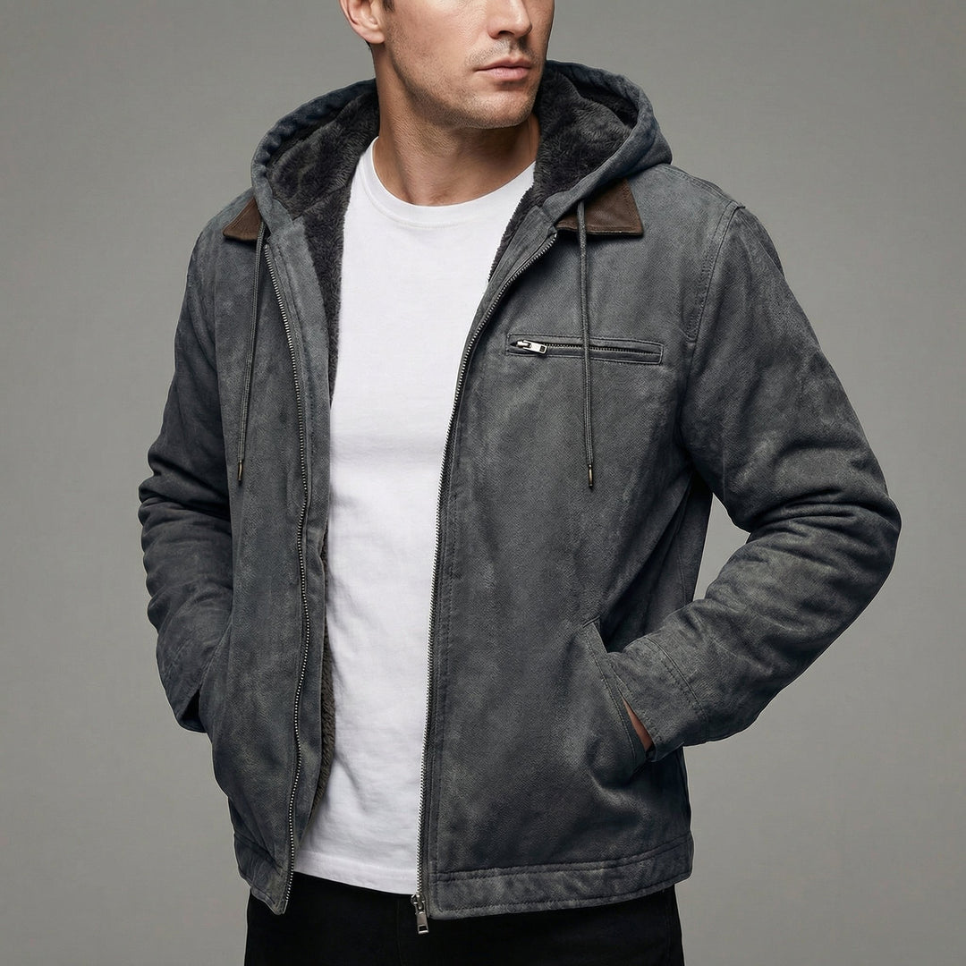 Winterjacke Herren Reißverschluss Taschen Outdoor - Grey