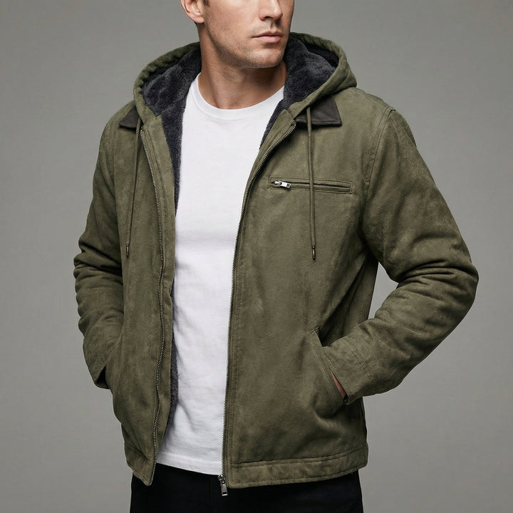 Winterjacke Herren Reißverschluss Taschen Outdoor - Army Green