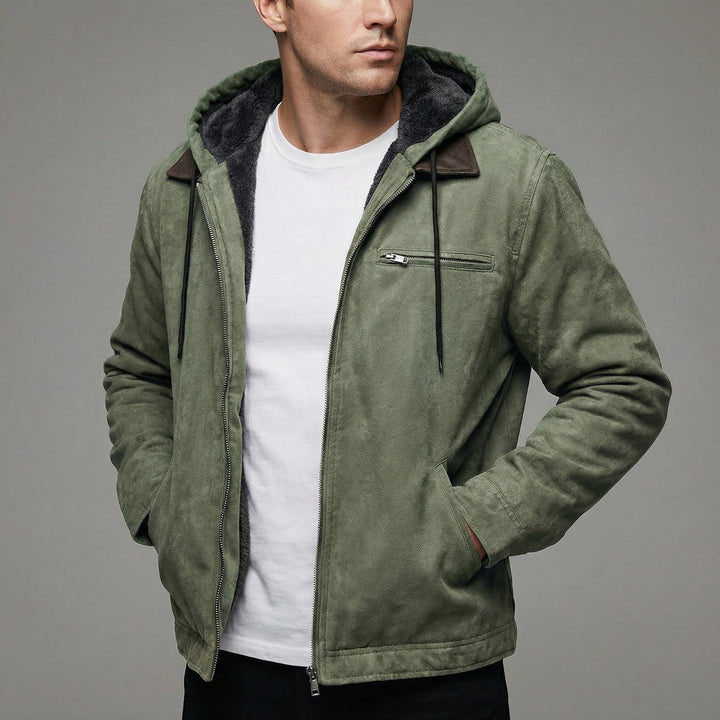 Winterjacke Herren Reißverschluss Taschen Outdoor - Green